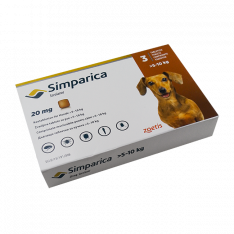 Симпарика для собак 5-10кг 20мг табл. для пер. пр. №3